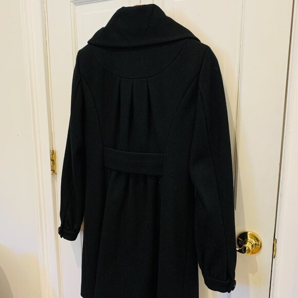 Guess Button-Up Wool Coat Mid Length Button Jacket Black Size Small - Picture 10 of 16